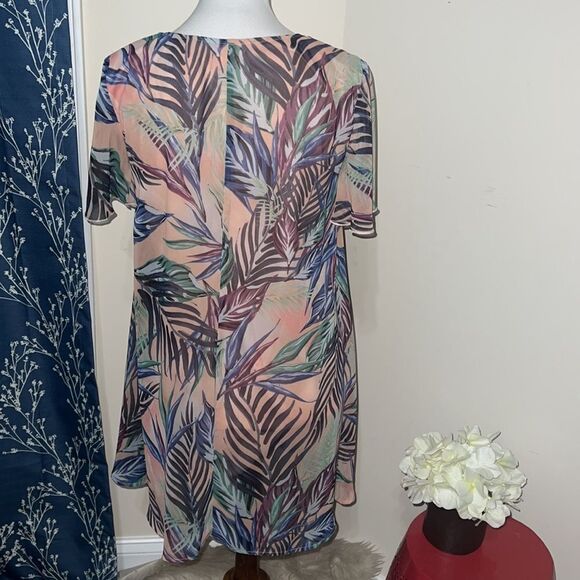 Show Me Your Mumu SMYM Kylie Mini Dress in Palm Funday V-Neck Tropical sz M - Picture 3 of 7